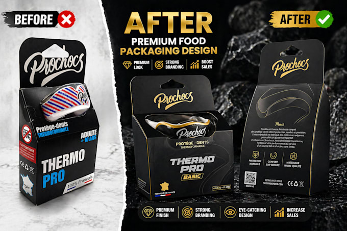 create premium food and fmcg packaging design for your brand