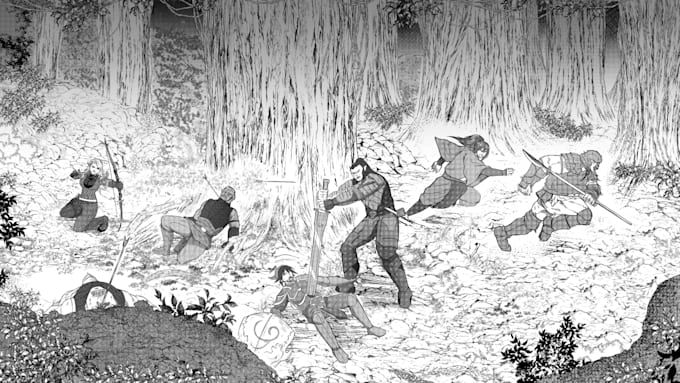 create black white illustration