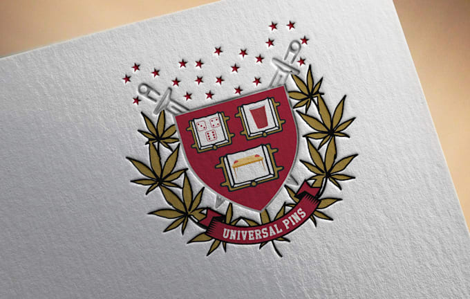 design custom emblem crest, badge stamp university logo