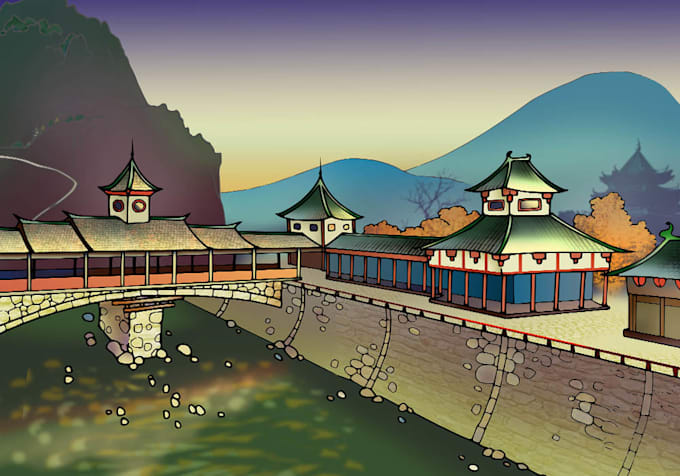 draw you a beautiful landscape background picture