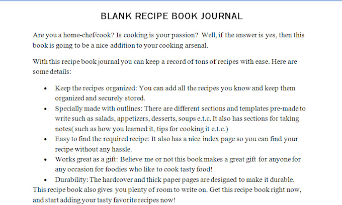 write compelling product description based on your needs