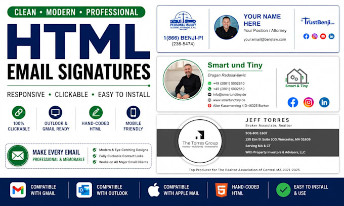 create a clickable HTML email signature for gmail and outlook