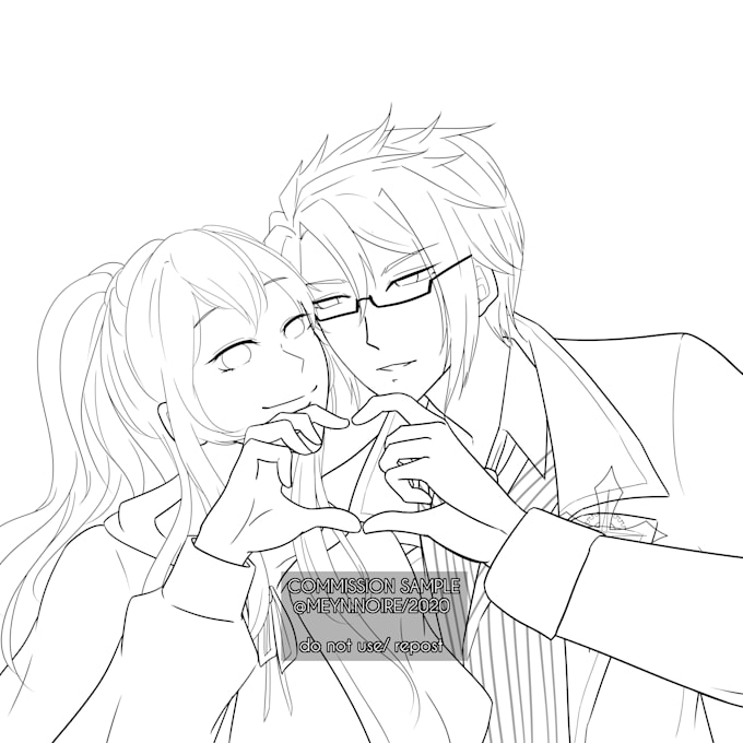 draw anime lineart for you
