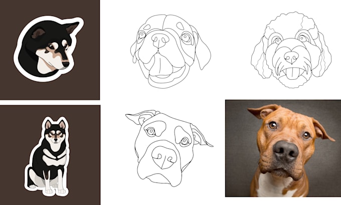 create a vector illustration of animals, pet