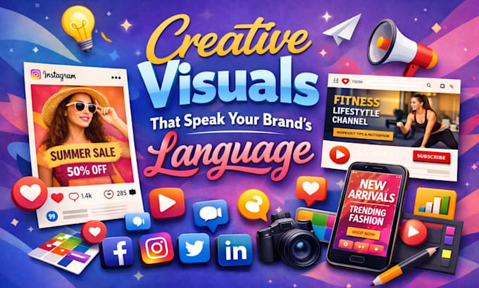 design creative social media posts and cover for your brand