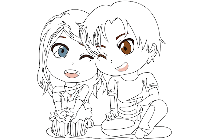 make coloring book page illustrations for children