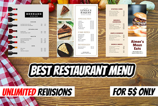 do a creative menu design in 1 hour