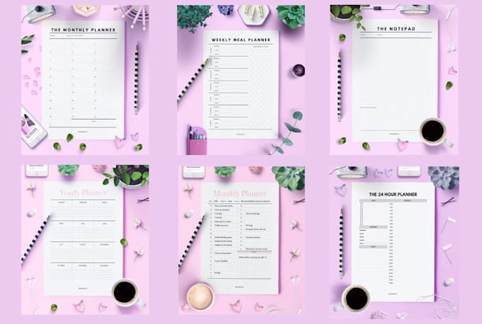 design etsy digital planner, journal, tracker or calendar