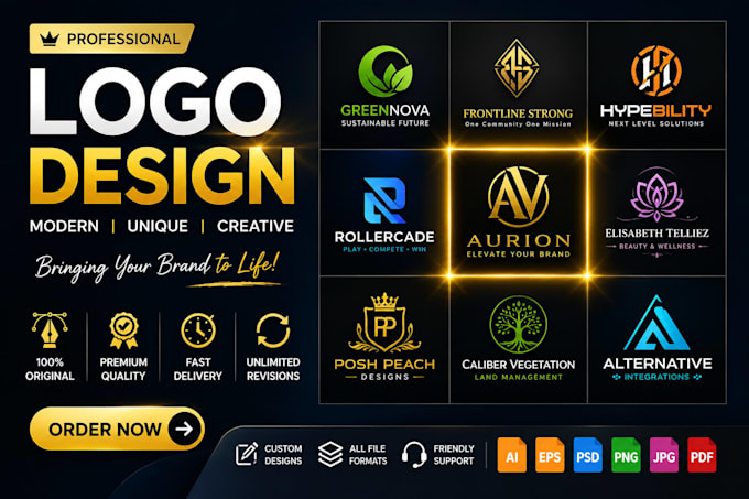 design a modern minimalist logo and powerful brand identity