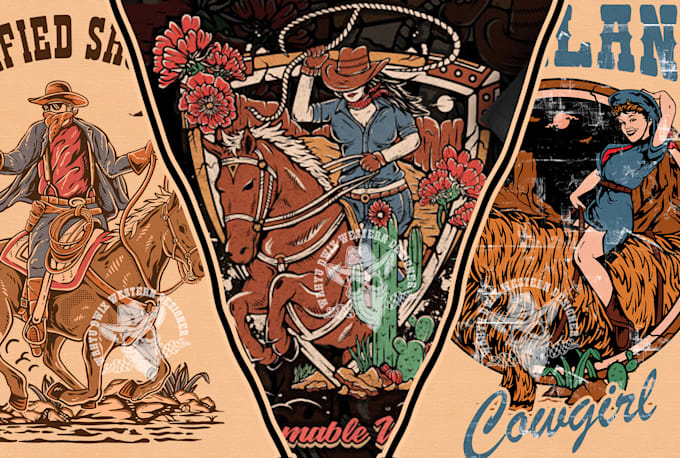 make western cowboy, ranch, farm etc design in vintage style
