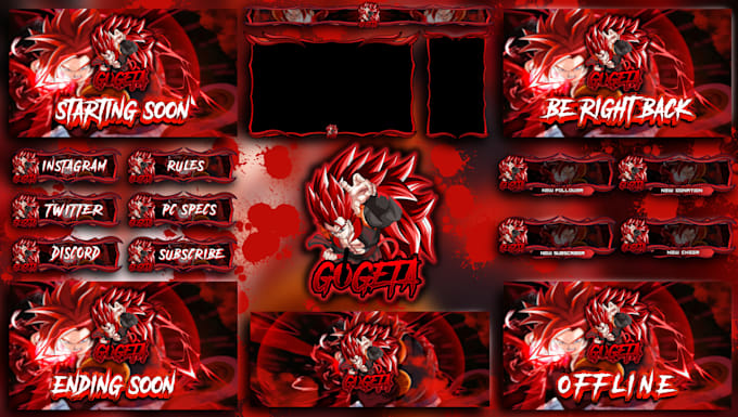 design twitch overlay, kick, twitch logo, animated stream overlay, screen panels