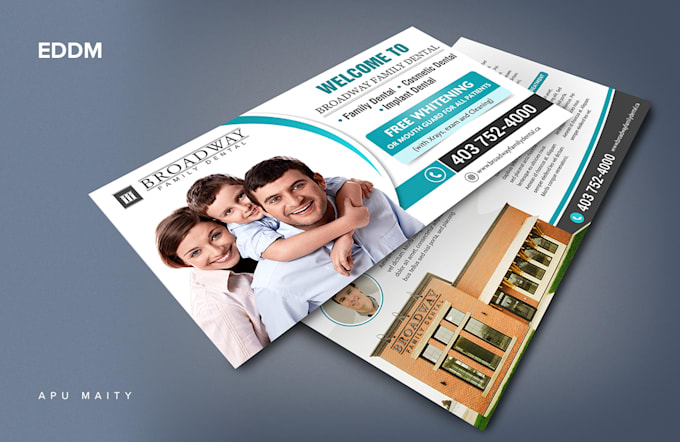 design promotional postcard, direct mail eddm or rack card
