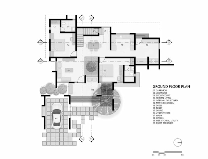 render landscape drawing or site plan in photoshop