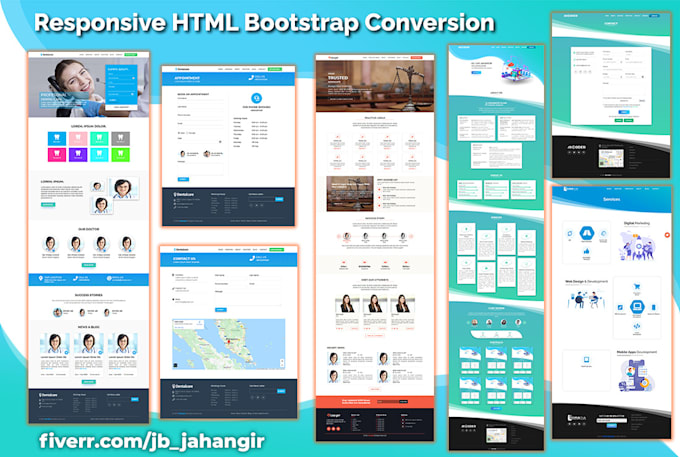 Do responsive website design using html css bootstrap jquery by Jb ...
