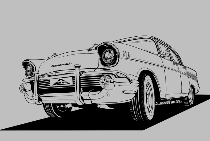 make vector line art motorcycle and car from a your photo