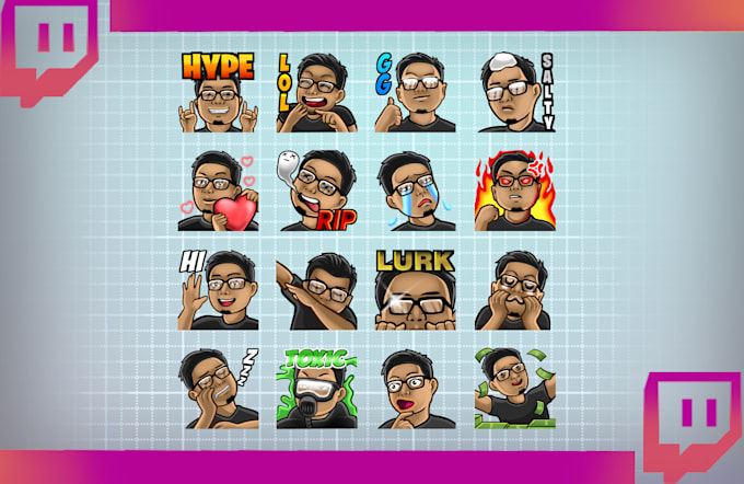 design custom twitch emotes set