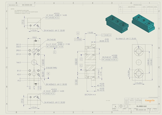 create 2d technical drawings for you