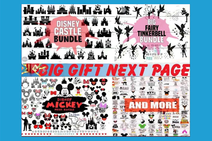 provide cut disney  svg files 30k design  bundle for etsy pod