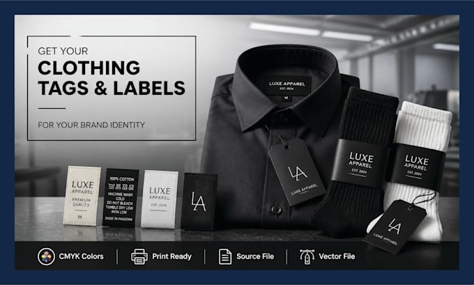 design custom clothing labels, hang tags, swing label, and neck label