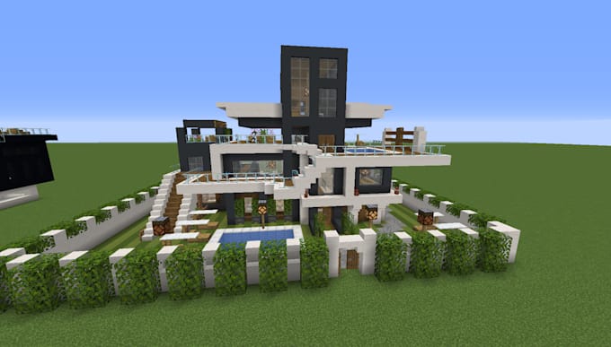 build a minecraft modern house