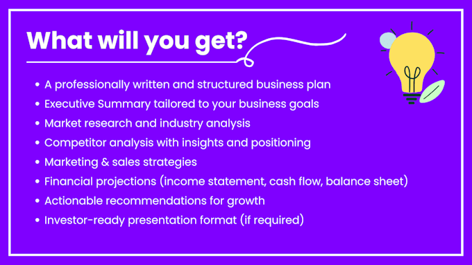 be your expert startup business and financial plan writer