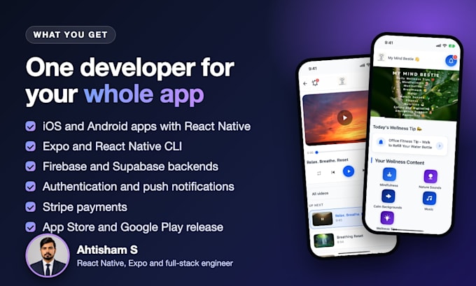 develop react native ios and android mobile apps for startups