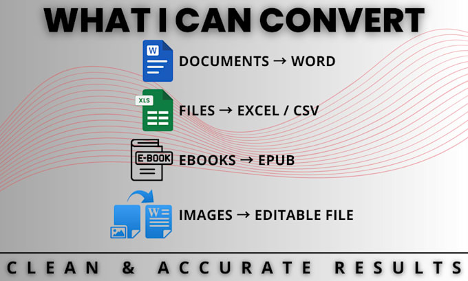 convert PDF to word, excel, CSV, and epub accurately