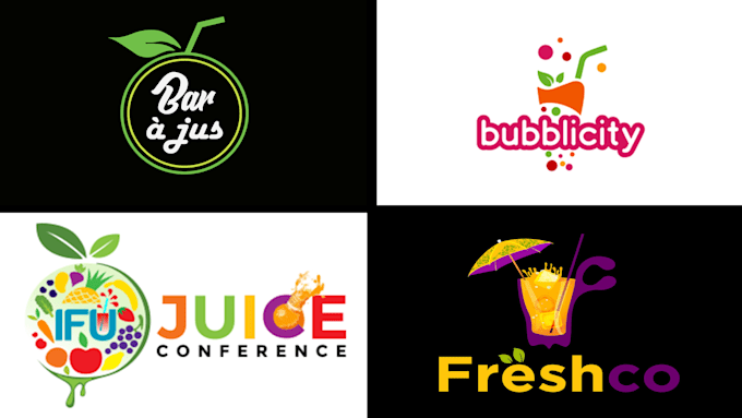 design elegant juice bar and beech cafe logo design