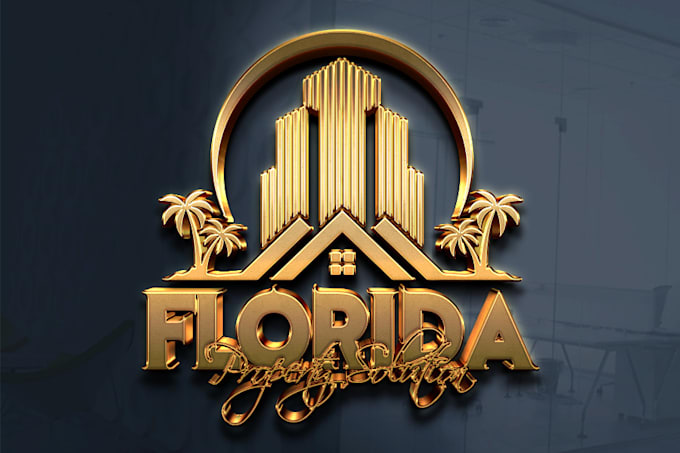 design a professional 3d metallic gold logo in 24 hours