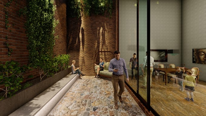 design your landscape or outdoor environment, 3d modeling, image rendering