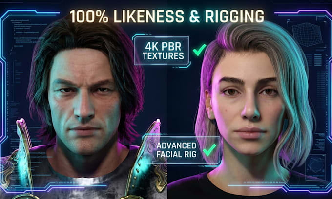 create hyper realistic 3d characters for games and animation