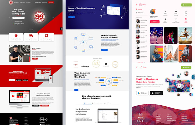 make website using react, next js, angular