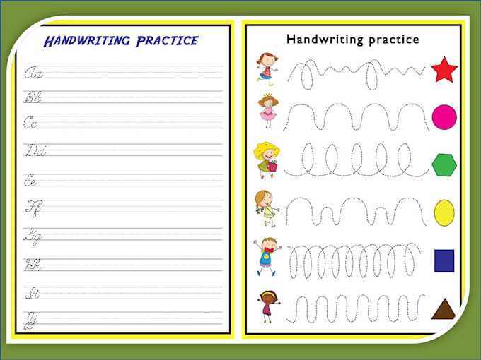 design handwriting activity kids book cover design for KDP