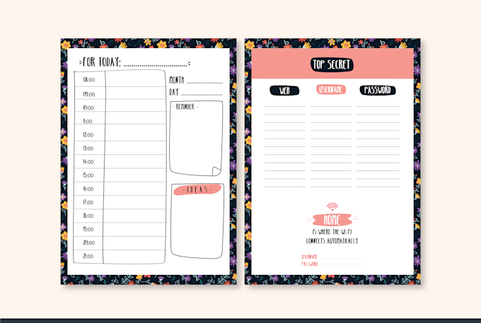 design a custom printable planner, calendar, journal