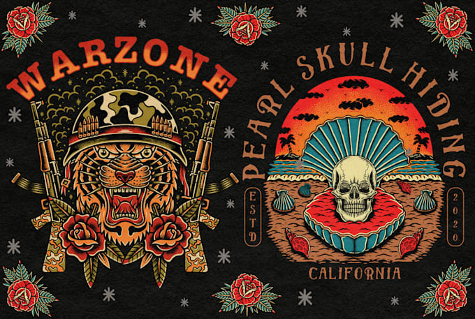 make old school traditional tattoo for vintage tshirt design