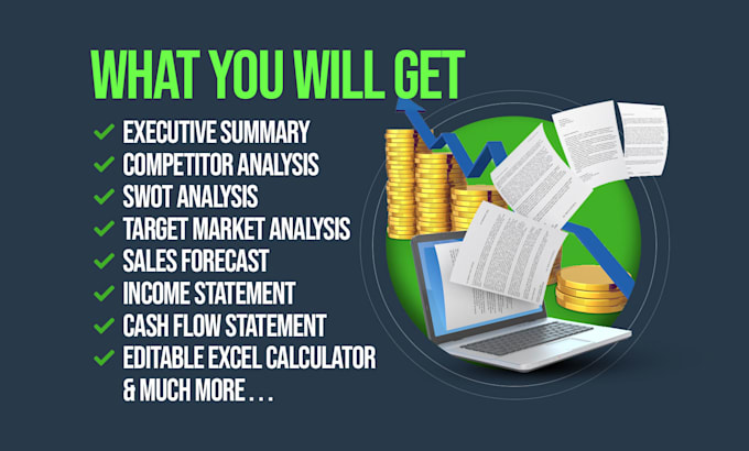 prepare a pitch deck or business plan with 5 year financials