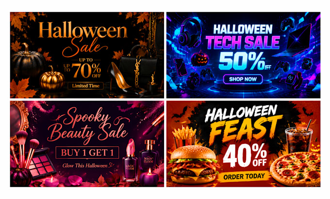 design a halloween flyer banner ad event poster