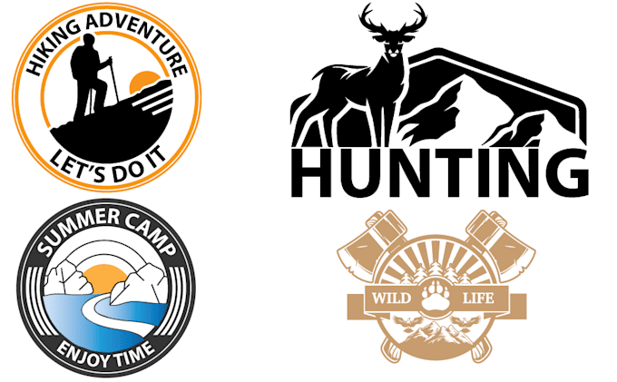 design outdoor adventure mountain rustic logo
