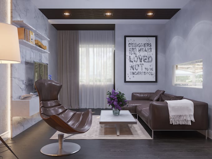 3d render for your living room design