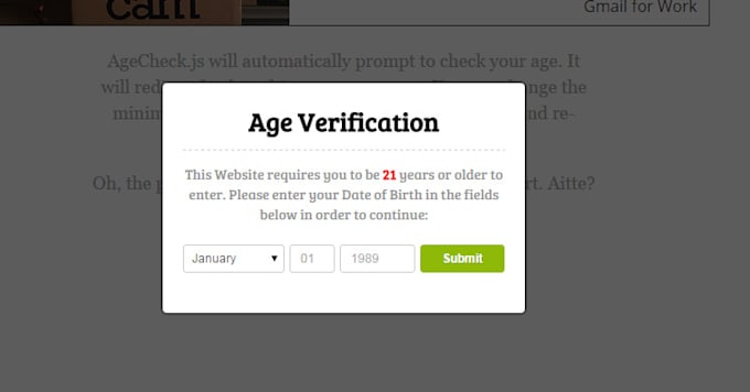 Add A Perfect Age Verification Popup To Your Website By Getakash1 Fiverr Add A Perfect Age Verification Popup To Your Website By Getakash1 Fiverr