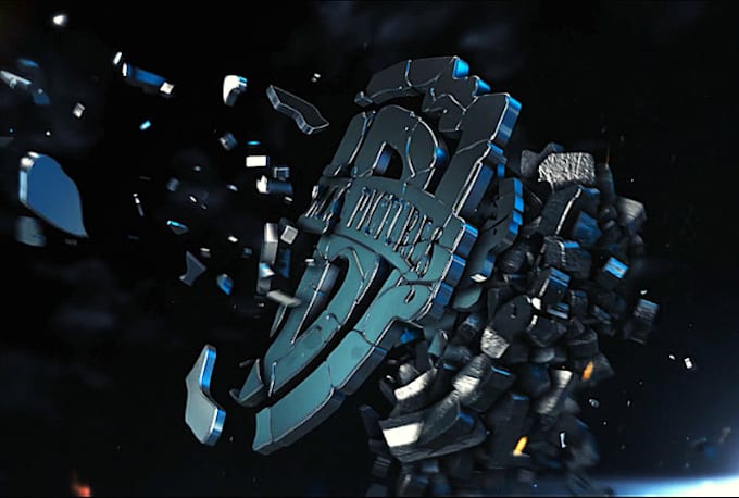 create shatter 3d dark sky logo reveal intro video