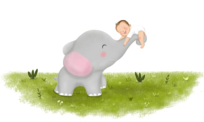 draw cute animal illustration for childrens book or other