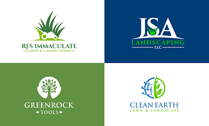 design lawn care and landscaping logo