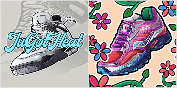 draw any footwear like shoes and sneakers in cartoon style