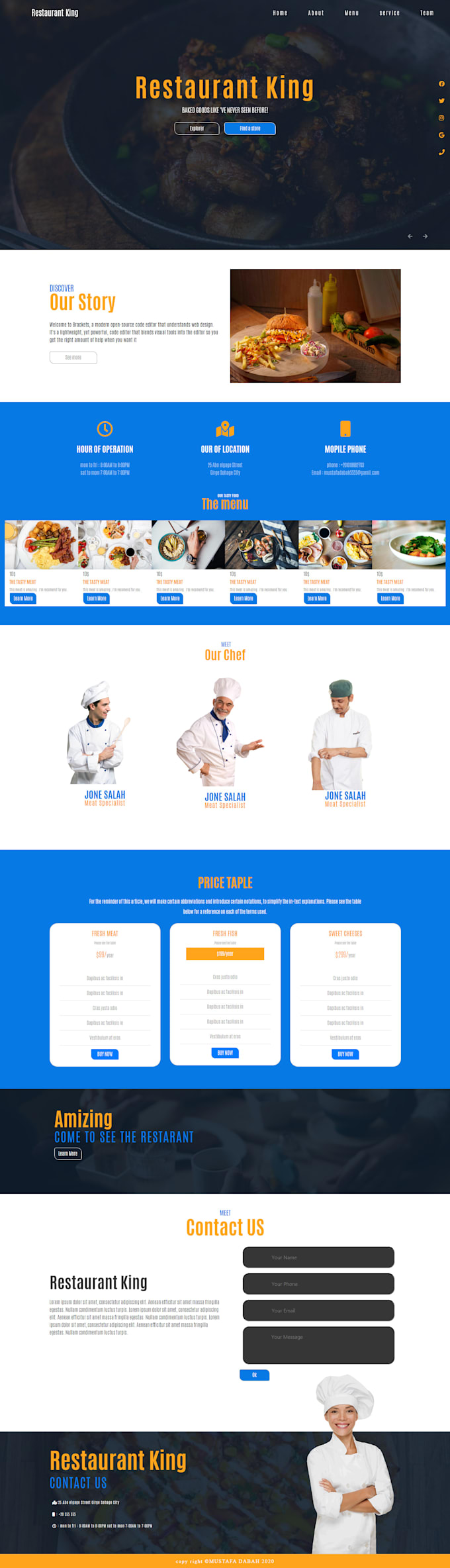 create modern landing page design