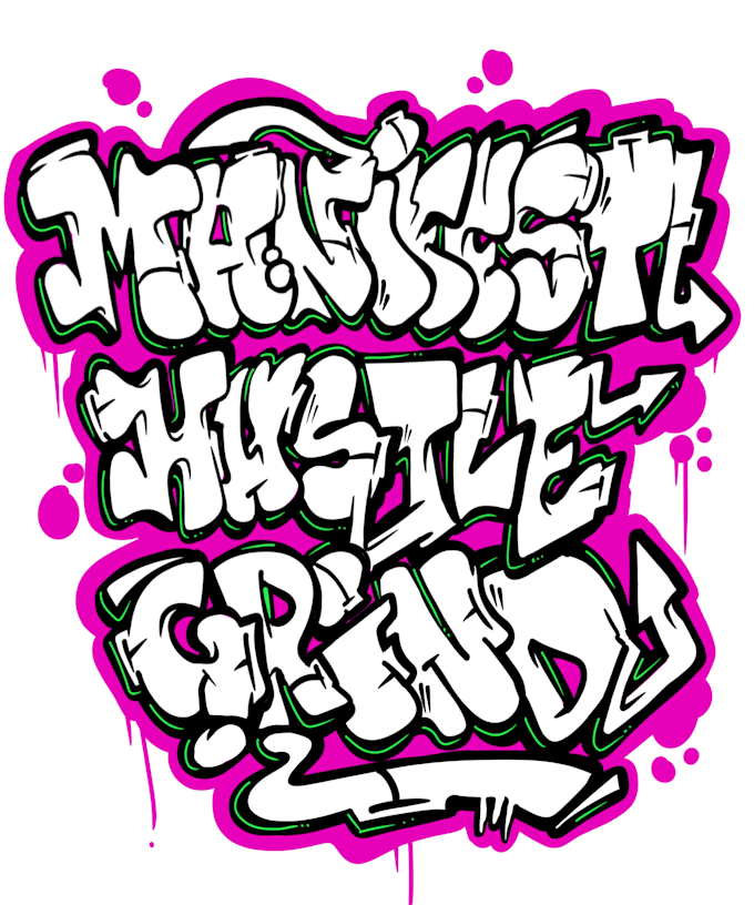 draw bubble graffiti style with hand drawn