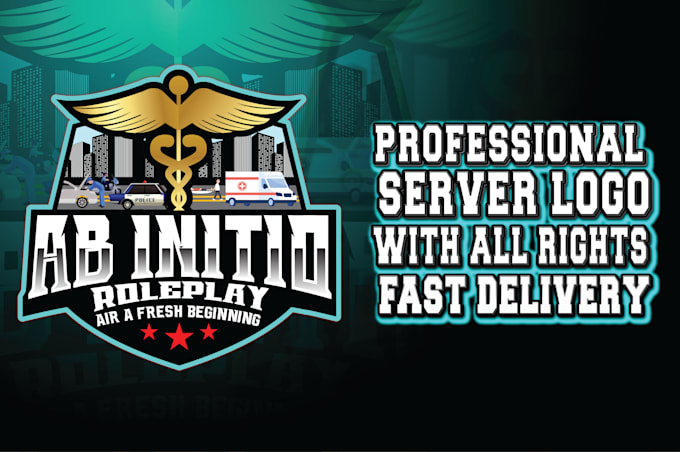 Do premium roleplay, server, discord and fivem logo by Syeda_93