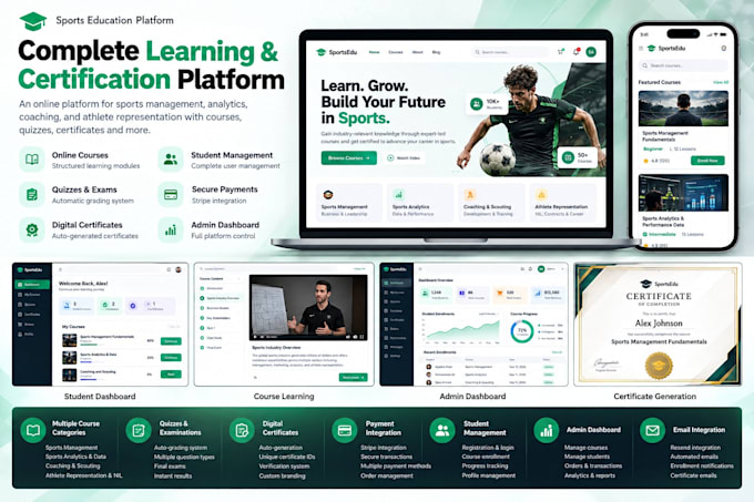 build online course website or elearning platform