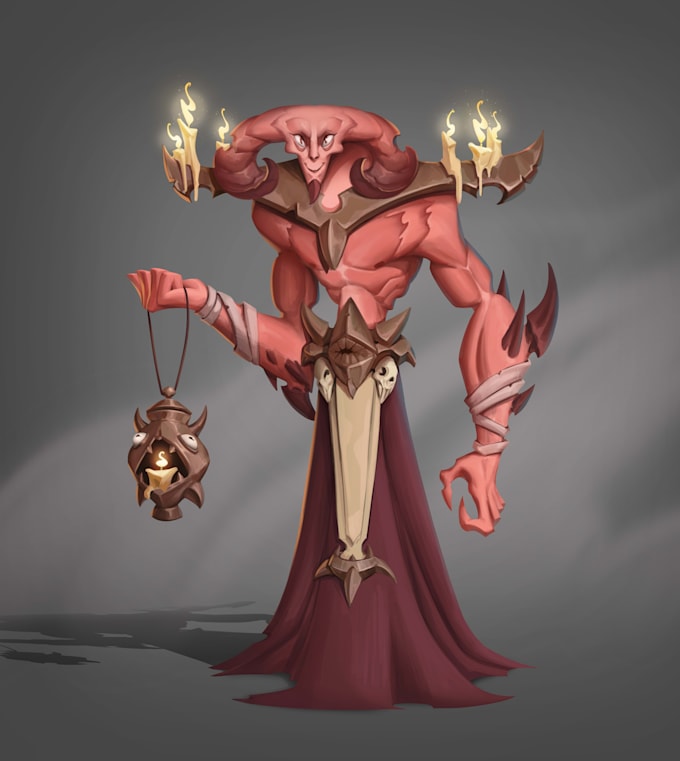 do 2d character concept art for you