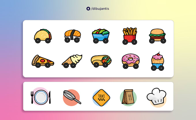 do the cutest hand drawn icon set for your web or app